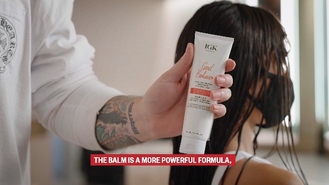 IGK GOOD BEHAVIOR Spirulina Protein Smoothing Blowout Balm | Anti-Frizz Heat