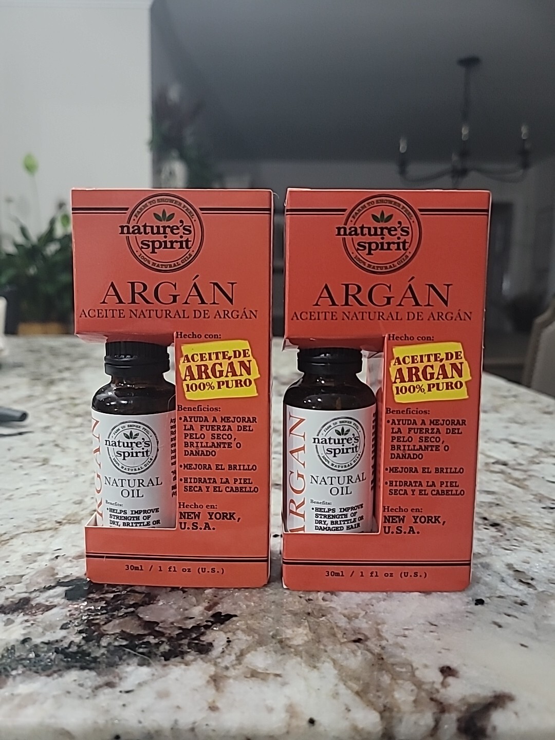 Lot 2 Argan Oil 100% PURE By nature’s spirit 1 fl oz / 30 ml NEW UNOPENED BOX