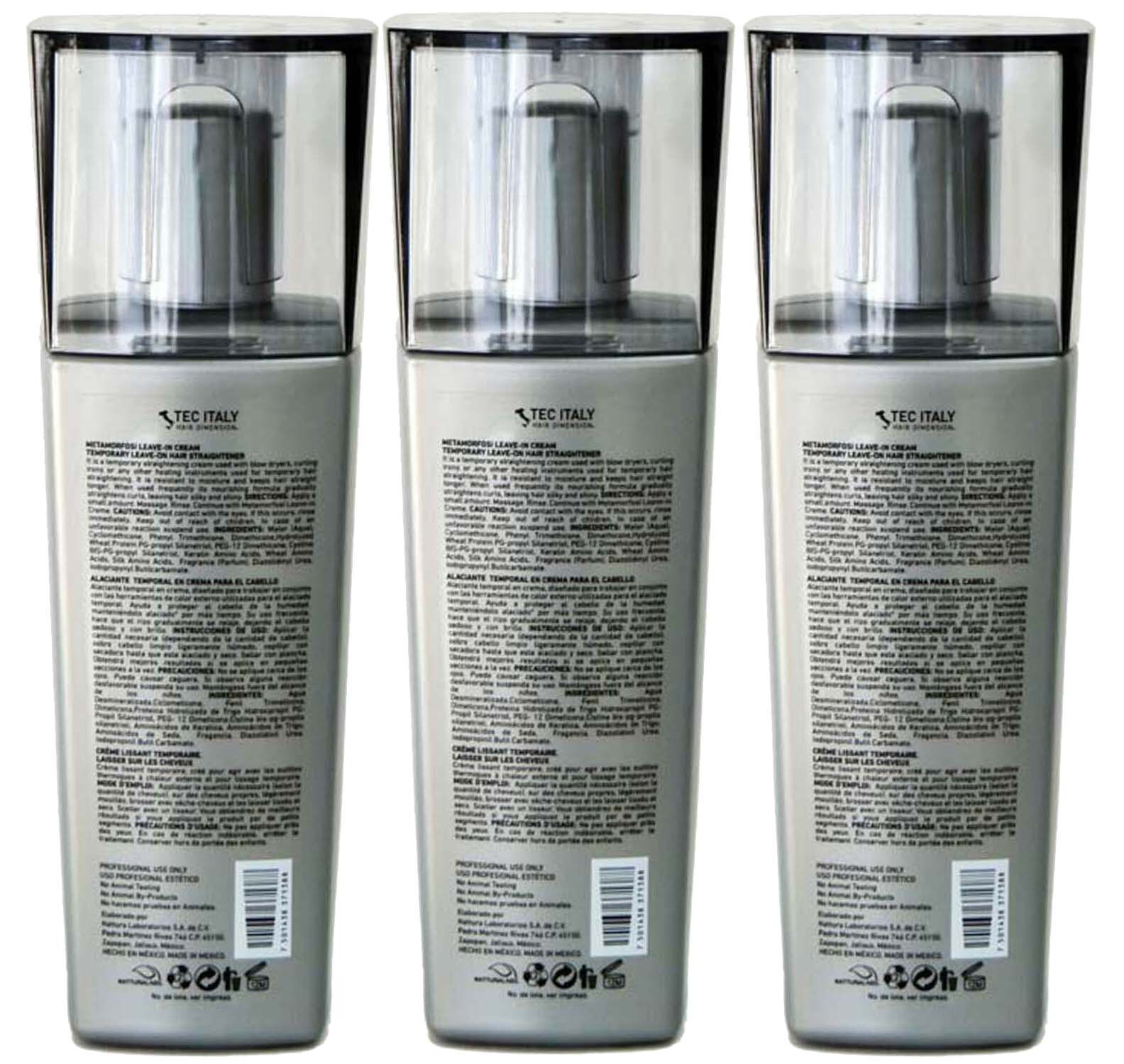 Tec Italy Metamorfosi Leave in Temporary hair straightener 10.1oz – 3 Pack