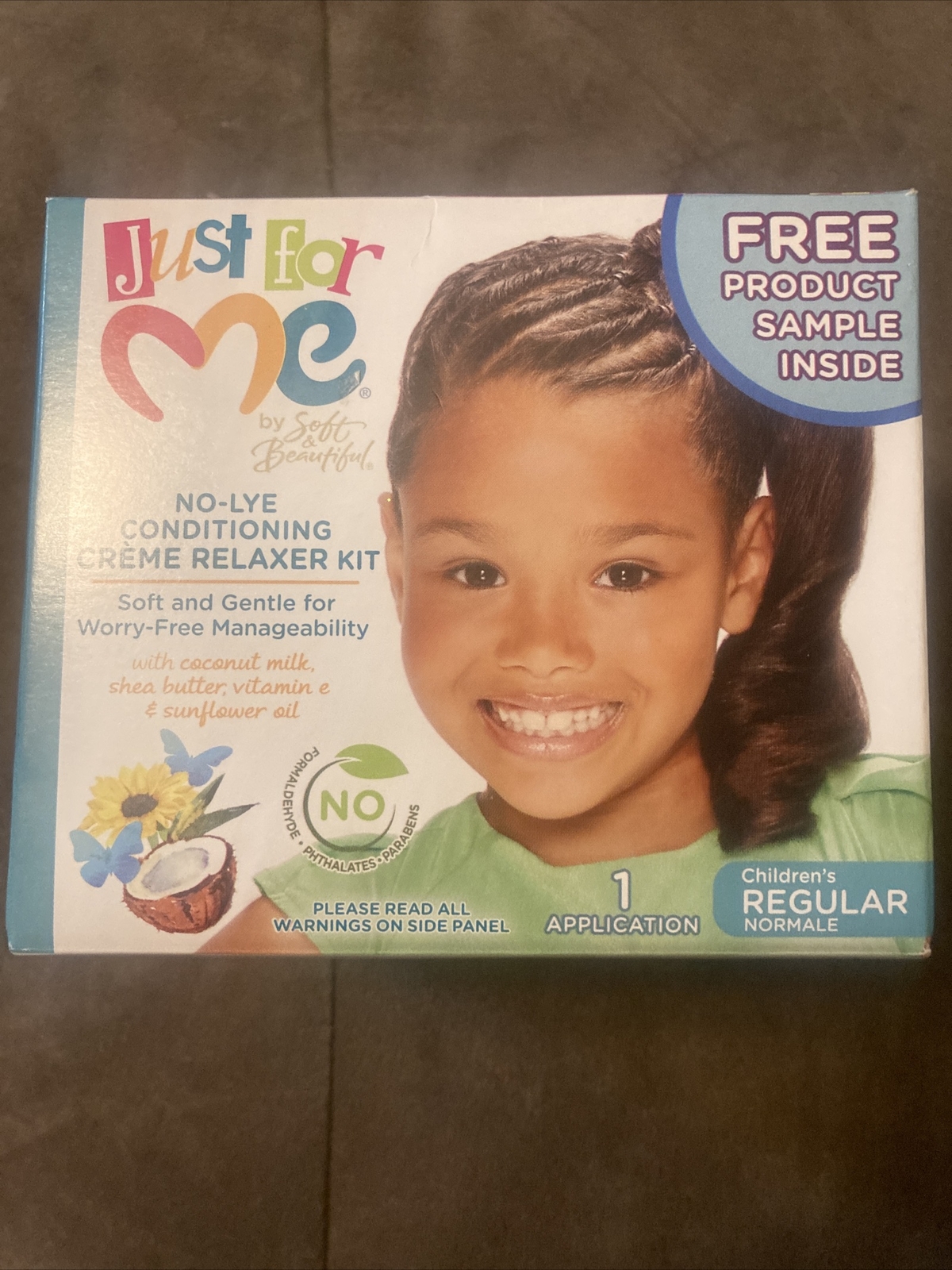 JUST FOR ME NO-LYE CONDITIONING CREME RELAXER KIT, CHILDREN’S REGULAR,NEW SEALED