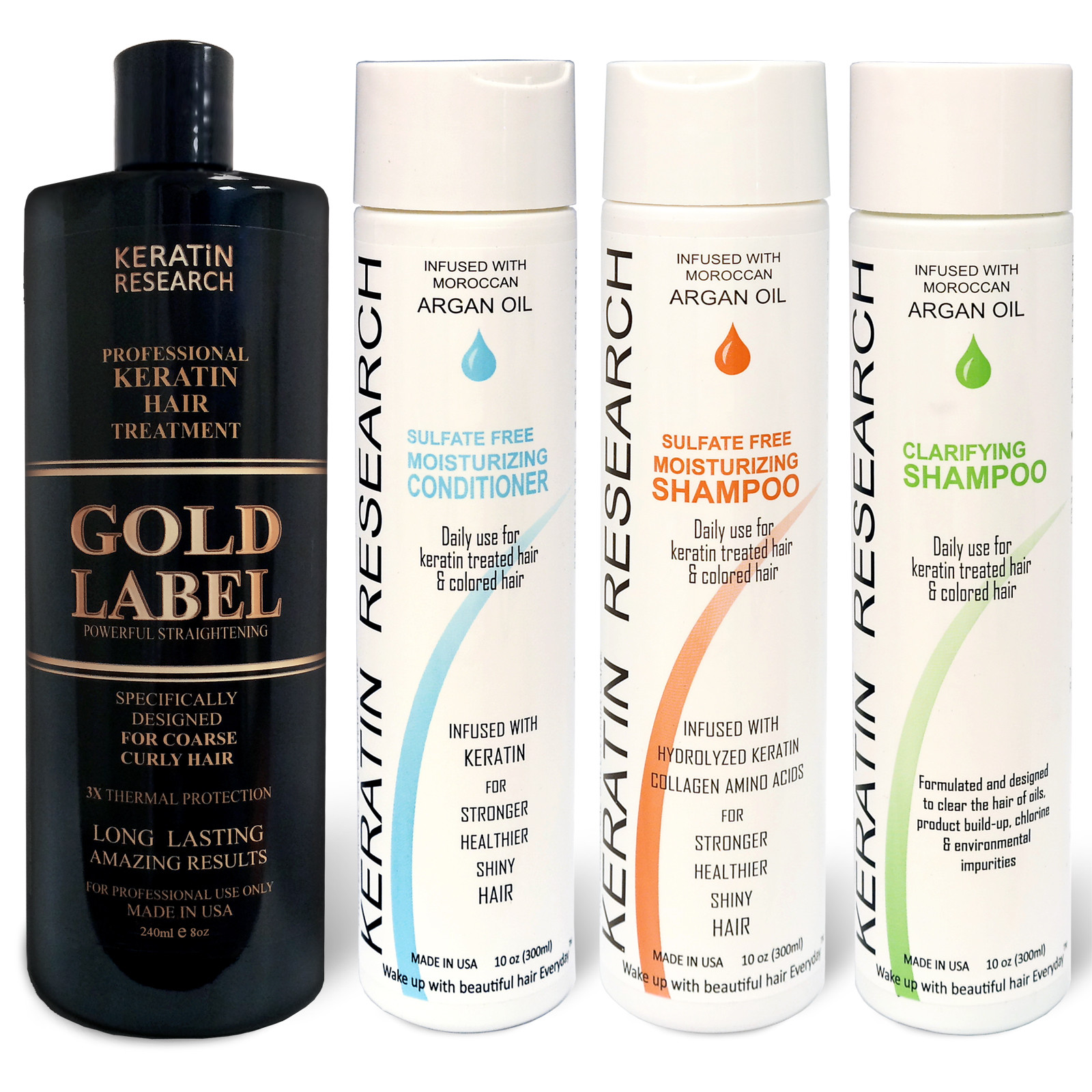 Keratin Research GOLD Label Keratin Hair Blowout Treatment 240ml Large Set