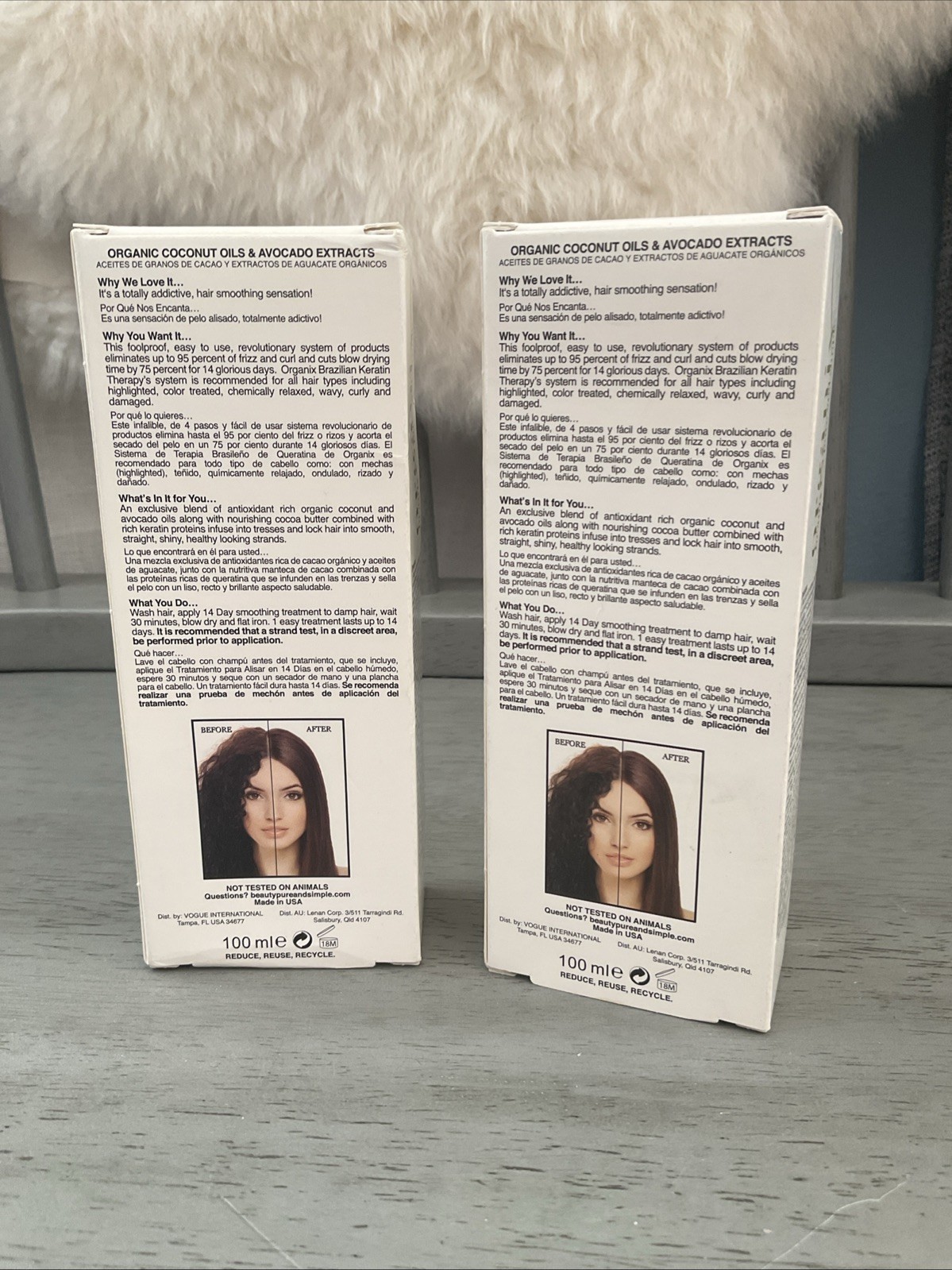 2 Organix OGX Ever Straight Brazilian Keratin Therapy 14 Day Smoothing Treatment