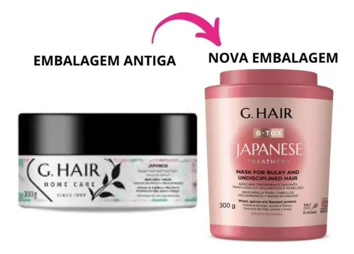 GHair Japanese Treatment Progressive Brush Kit – 2x1L + Btox Mask 1kg
