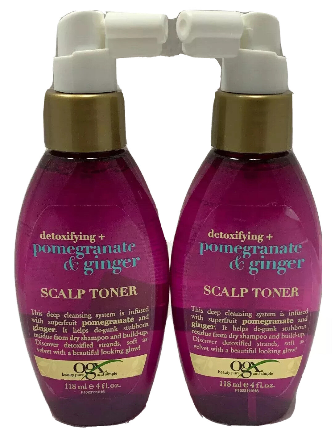 2 ogx pomegranate & ginger scalp toner 4oz ea