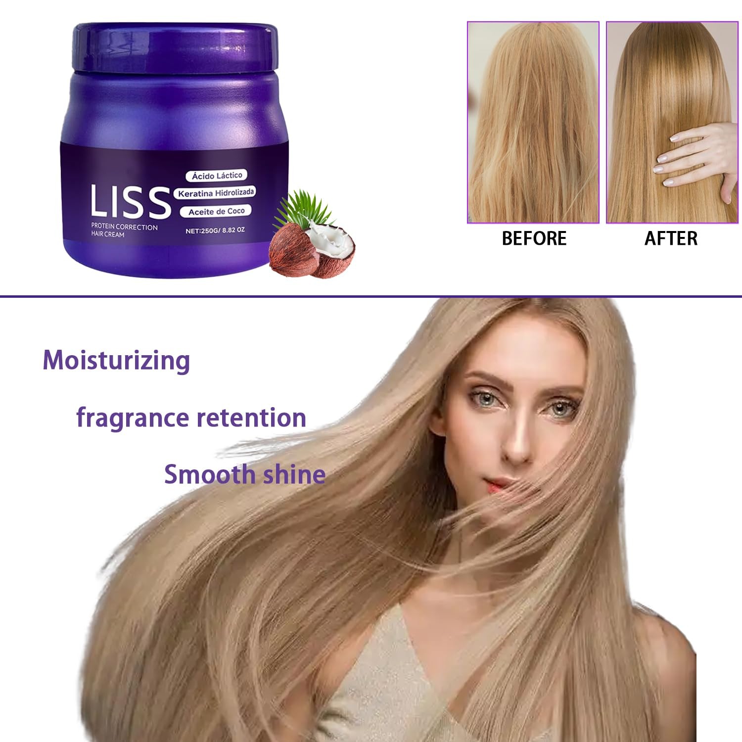 Liss Alisado, Crema Alisadora , Alisado para Cabello Sin Formol, Liss Keratin…