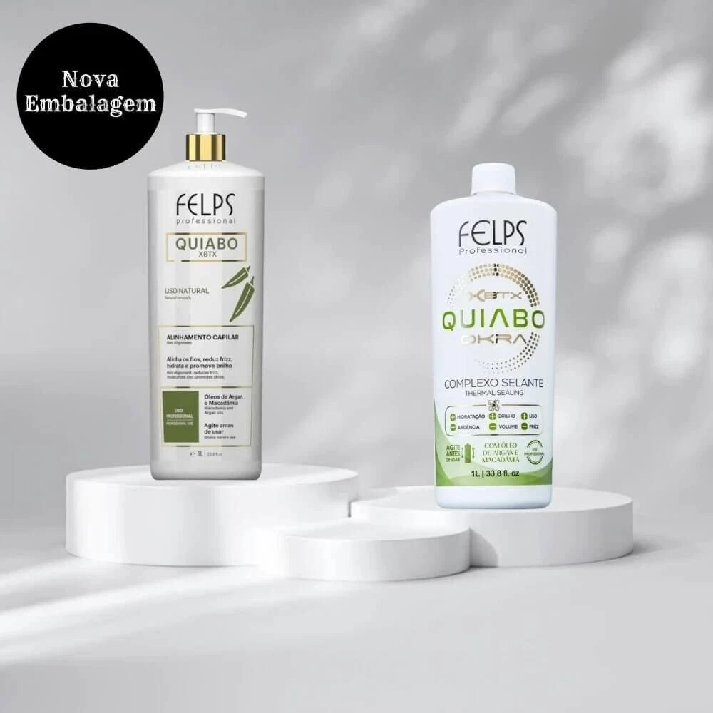 Felps Okra Quiabo Brazilian Keratin Hair Straightening Treatment 1L
