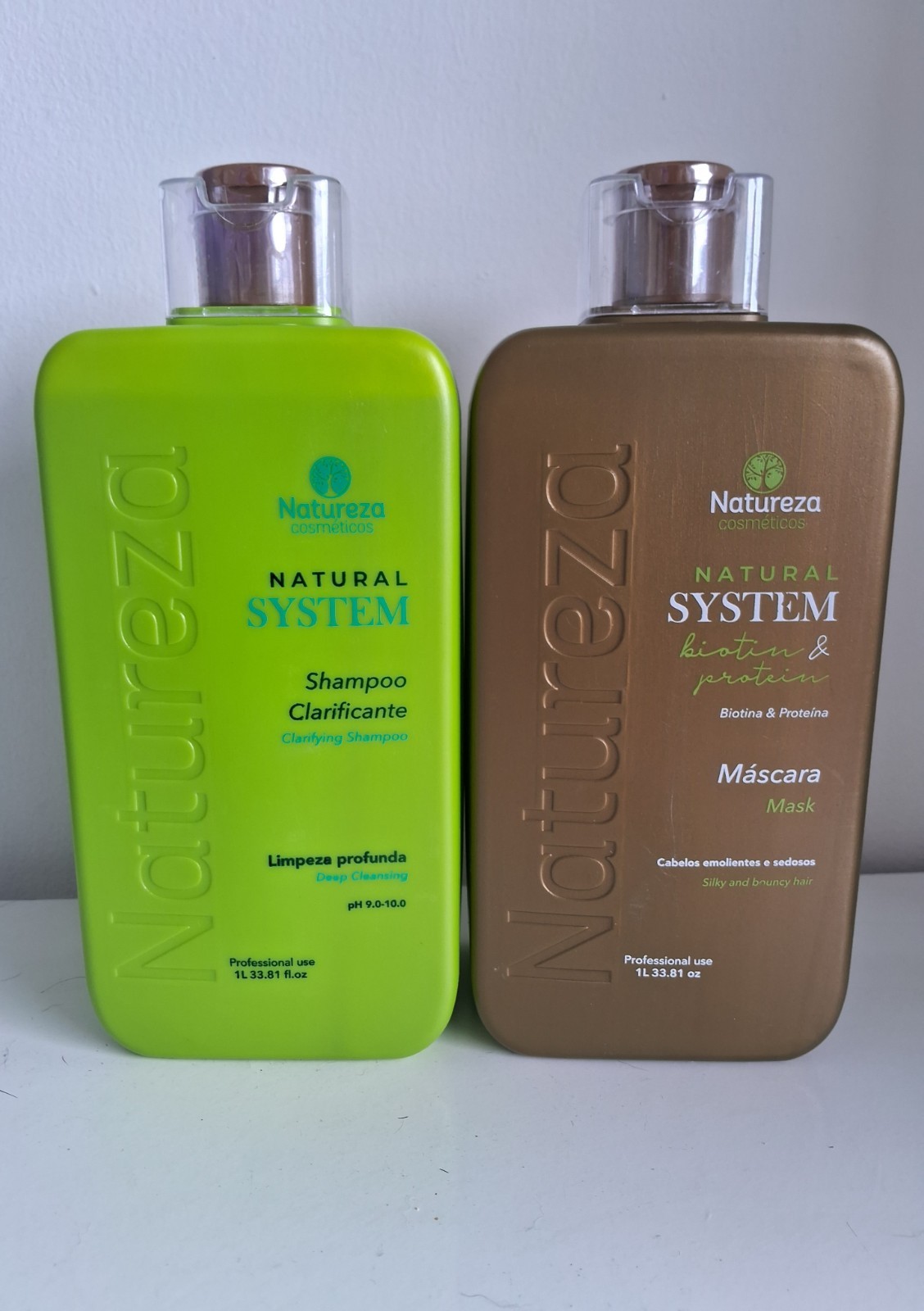 Natural System Kit with Biotin and Protein / Natureza Cosméticos 2x1L/33.81 oz