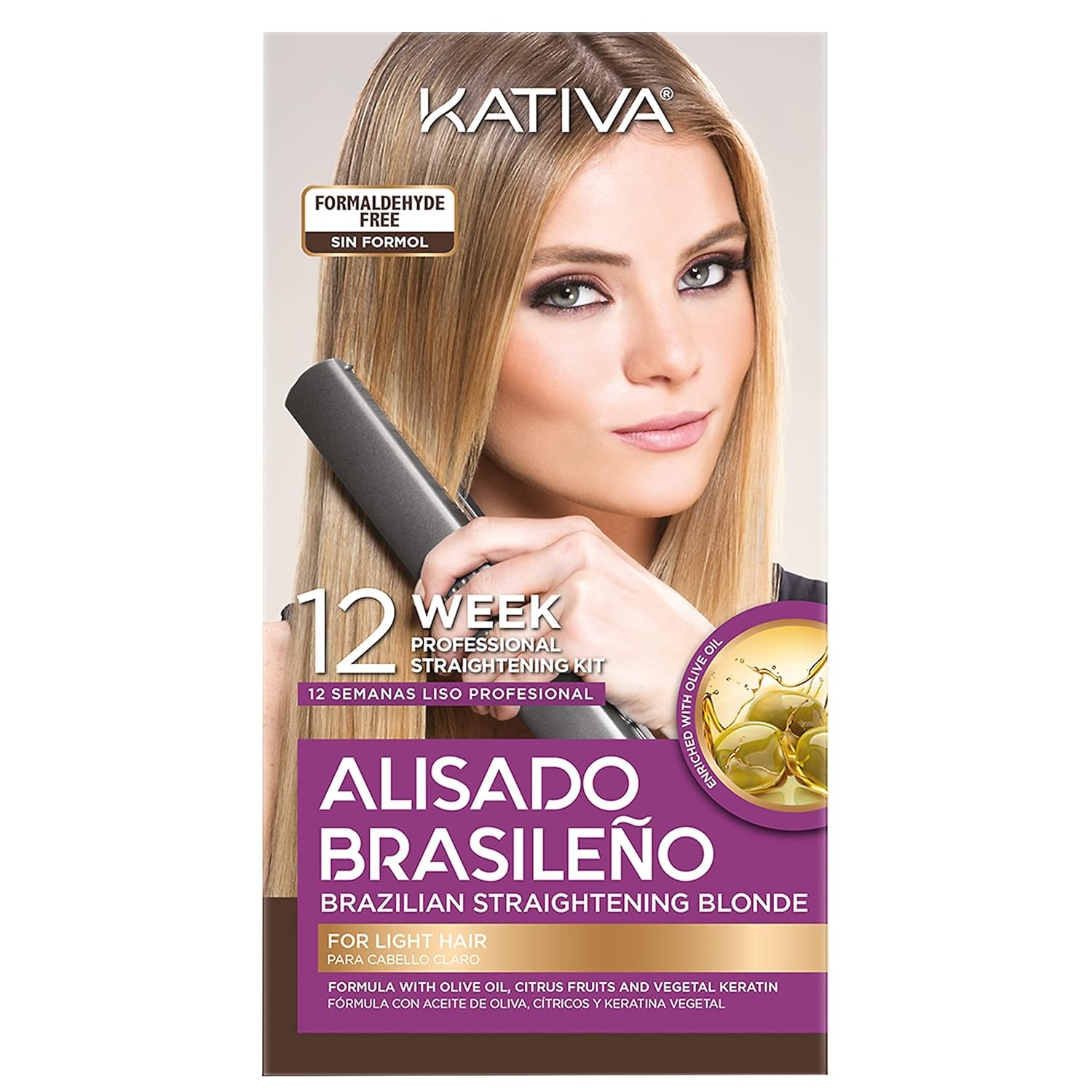 Kativa Brazilian Straightening Blonde Kit, 12 Weeks of Home Use Professional…