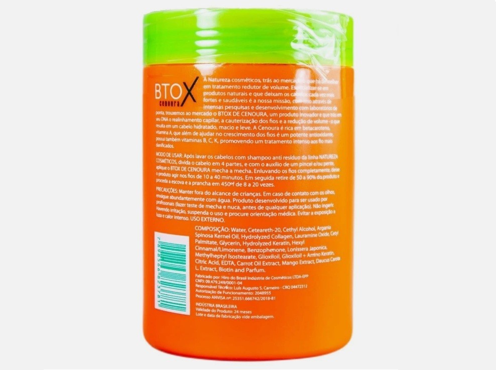 Keratin Treatment Orange Carrot Deep Hair Mask Beta-Carotene 1kg – Natureza