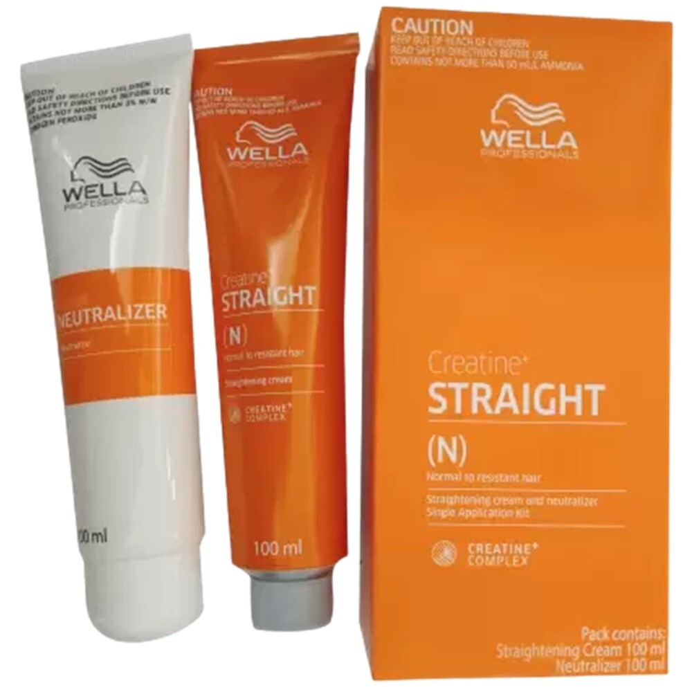 WELLA STRAIGHT(N) Hair Permanent Straightening Cream Intense Creatine Set 3 Box.