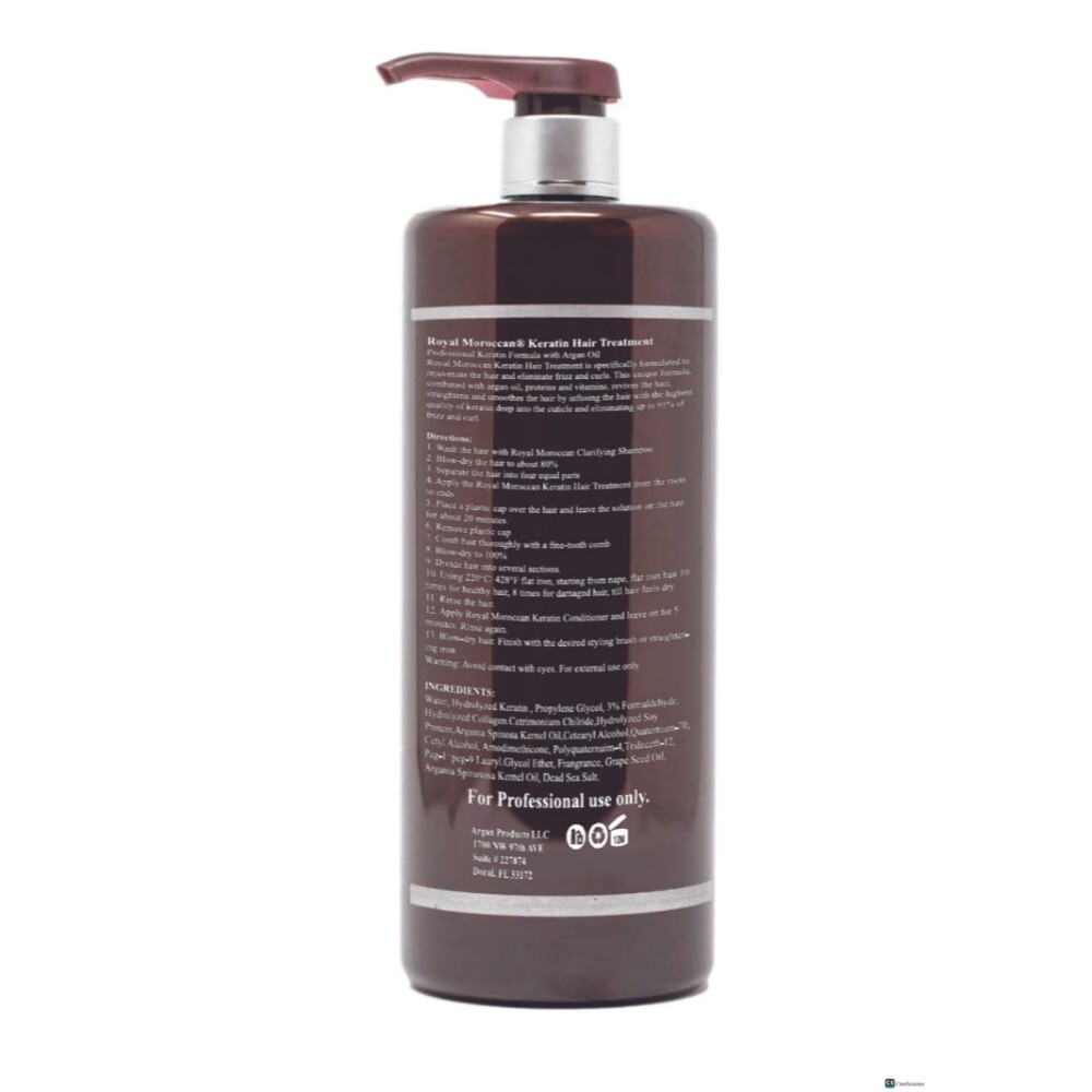 Keratin Hair Treatment Hair Straightening with Argan Oil 1000 ml / 32 Oz