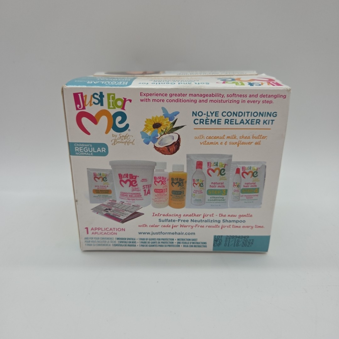 Lot Of 2 Just For Me No Lye Conditioner Creme Relaxer Kit Children’s Regular