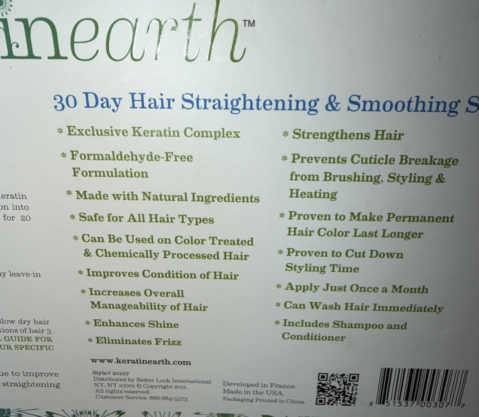 Keratin Earth 4 Step Hair Straightening Smoothing Treatment System Sealed w/Box