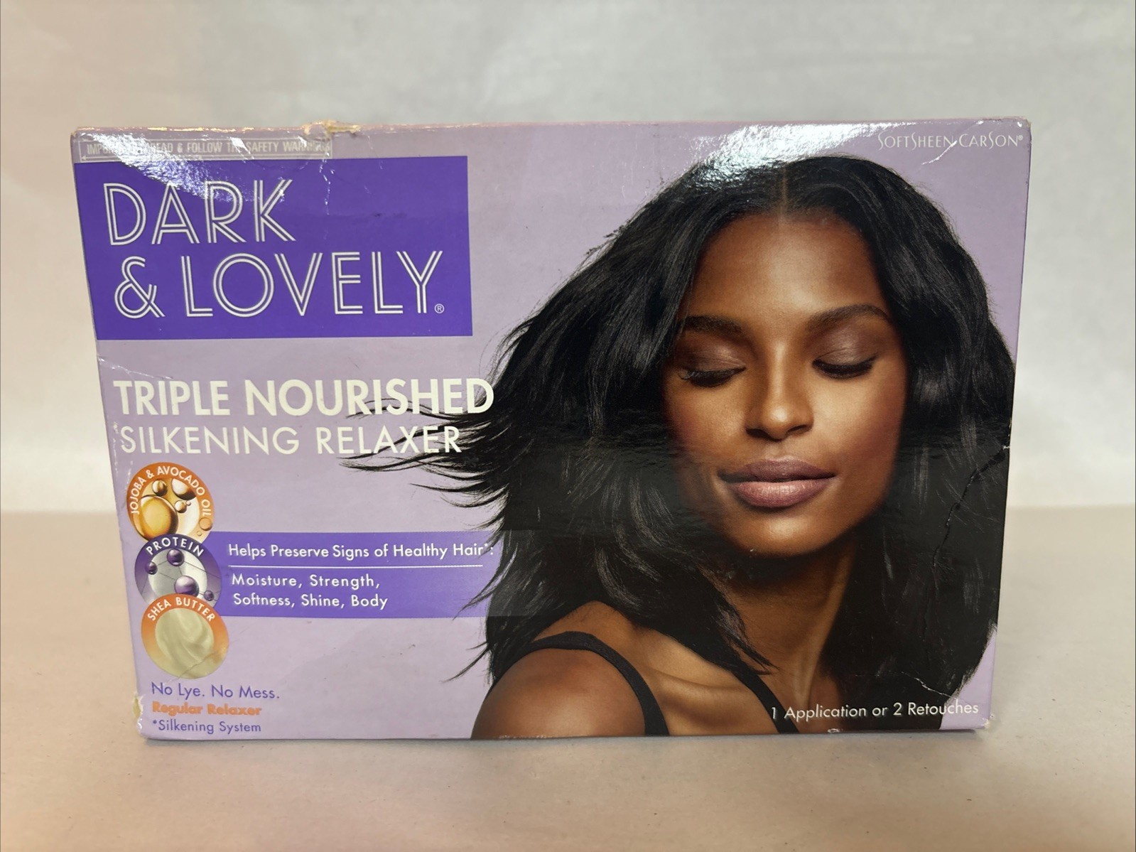 New SoftSheen Carson Dark & Lovely No-Lye Silkening Hair Relaxer Kit REGULAR