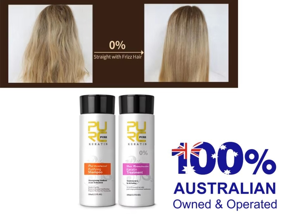 PURC 0% Straightening Treatment Curly Hair Brazilian Keratin Shampoo 200ml set