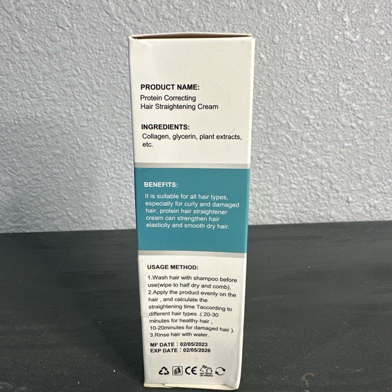 Protein Correcting Hair Straightening Cream Silk Gloss Smooth Rough Hair NIB