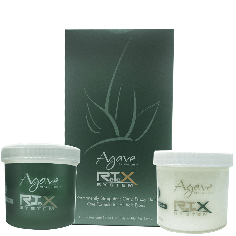BEAUTY SALON AGAVE HEALING OIL RETEX PERMANENT STRAIGHTENER KIT SYSTEM 1&2