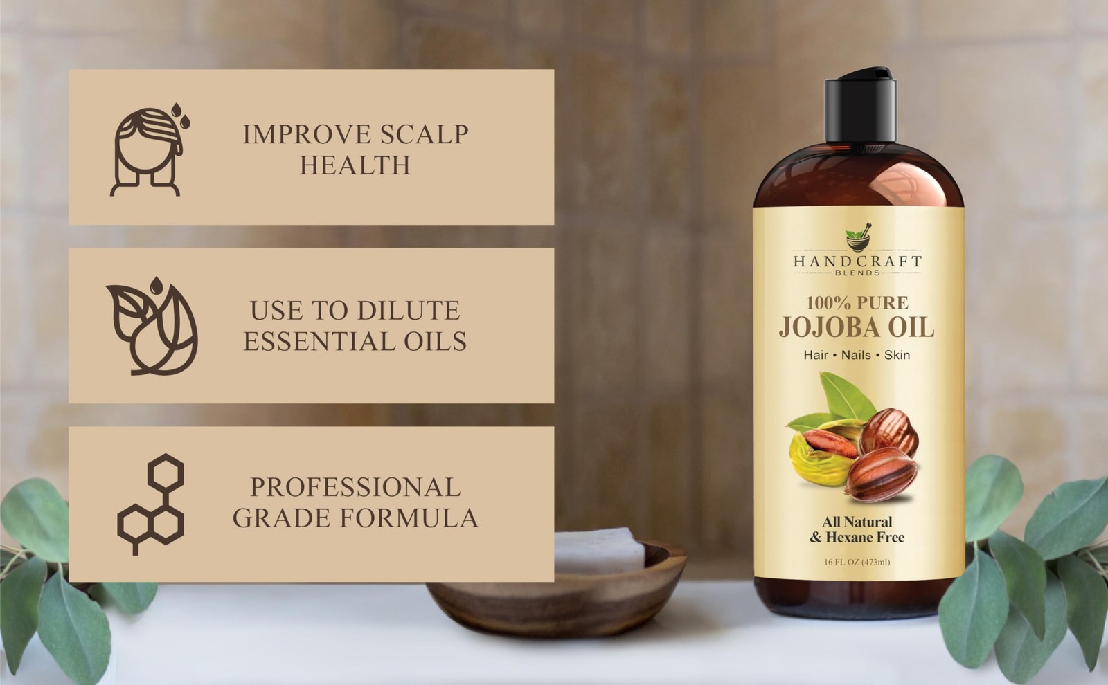 Jojoba Oil – Cold-Pressed 16 Fl Oz – 100% Pure and Natural Premium Grade Carr…