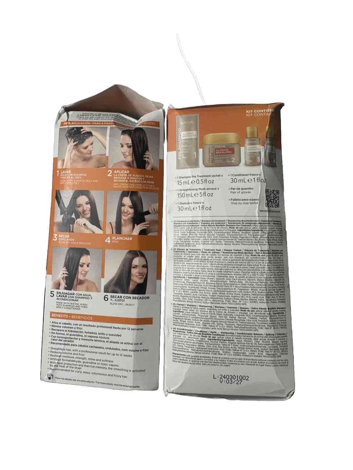 2 Pack – Kativa Brazilian Straightening Kit, 12 Weeks of Home Use Professional