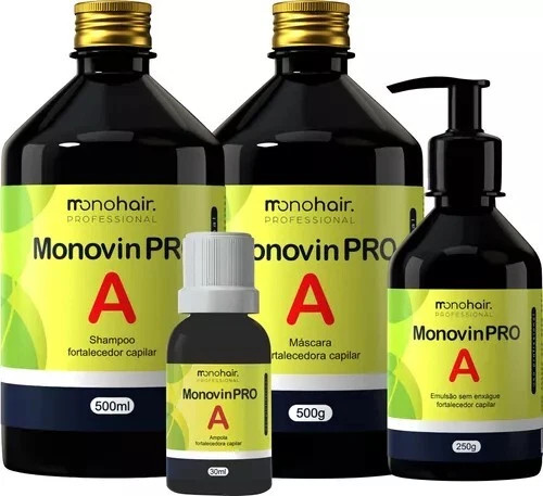 Monovin Pro A Hair Growth Kit 4pc Strength Shine Treatment Original