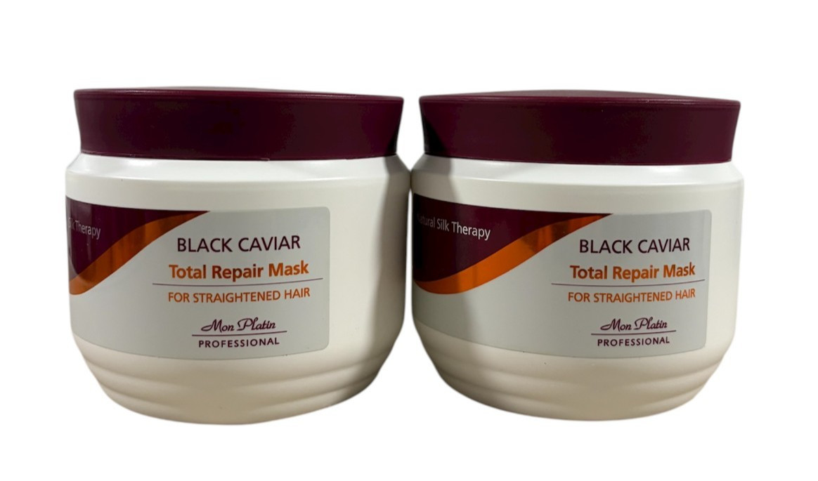 Mon Platin Black Caviar Total Repair Mask Straightened Hair-17oz- LOT OF 2