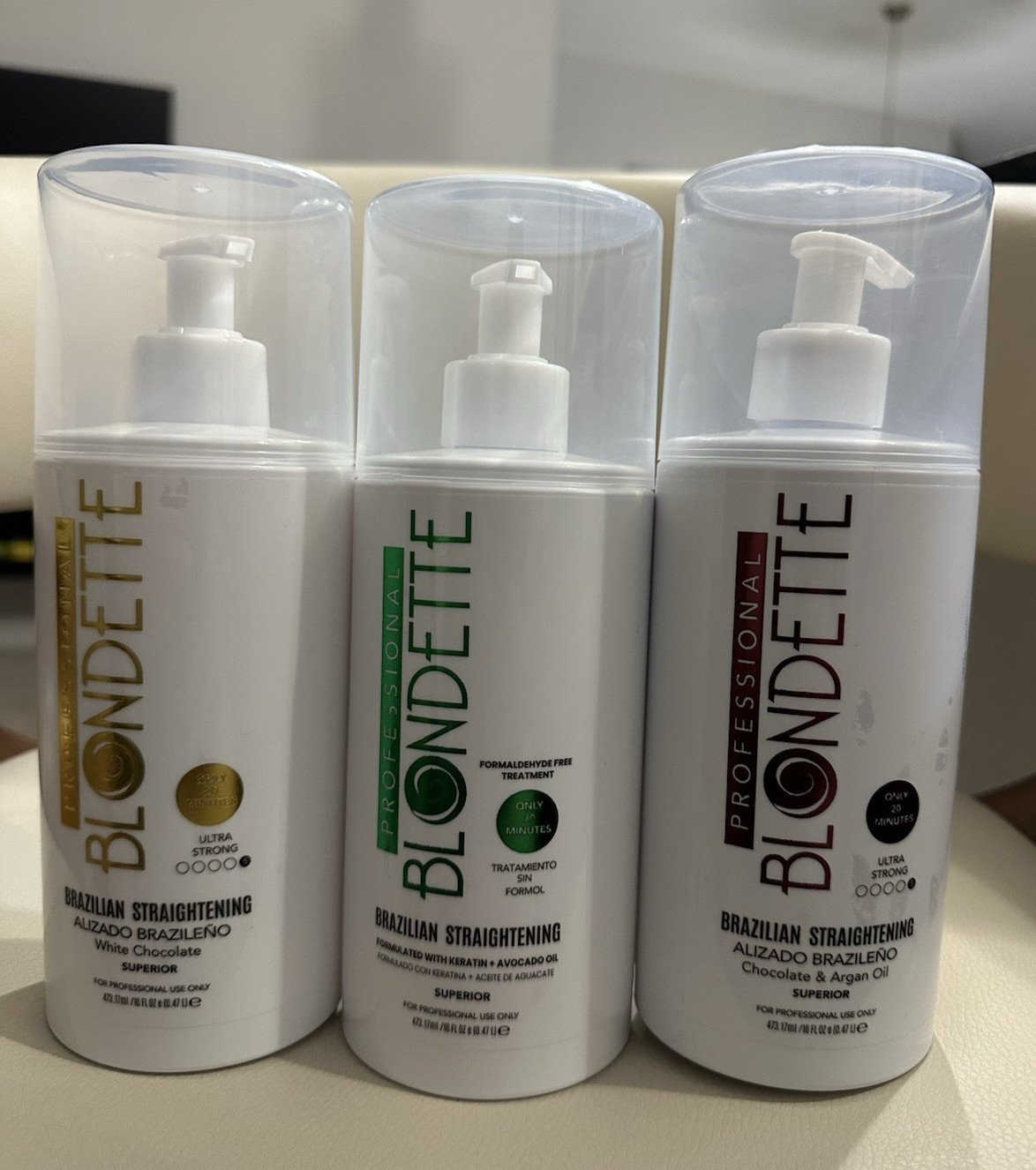 Lot of 3 Brazilian Straightening Keratin Treatment 16 oz