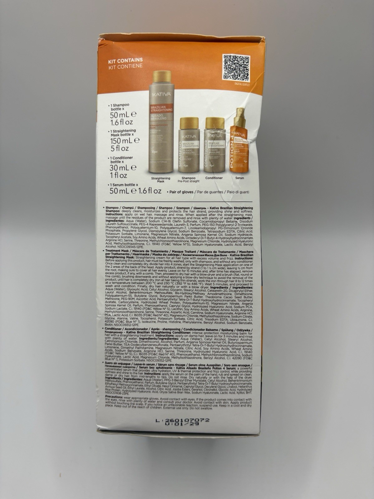 Kativa Brazilian Straightening Kit 12 Weeks of Home Use Professional Keratin