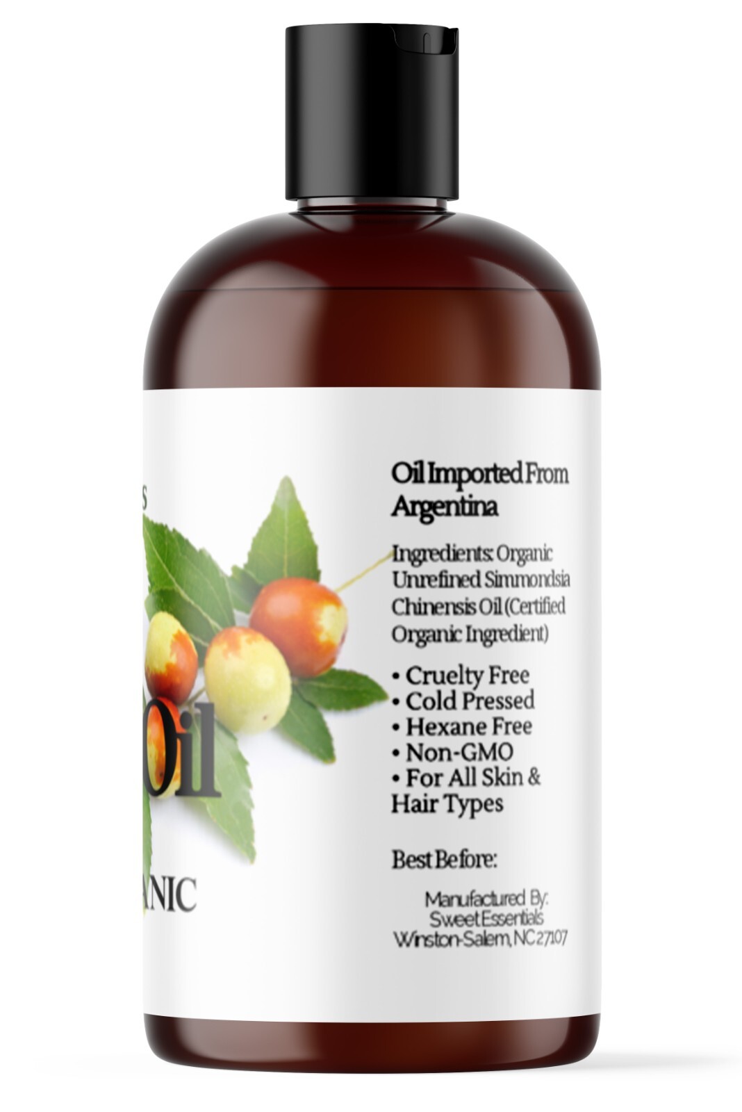 Organic Virgin Jojoba Oil 4oz | Imported From Argentina | 100% Pure Cold Pressed