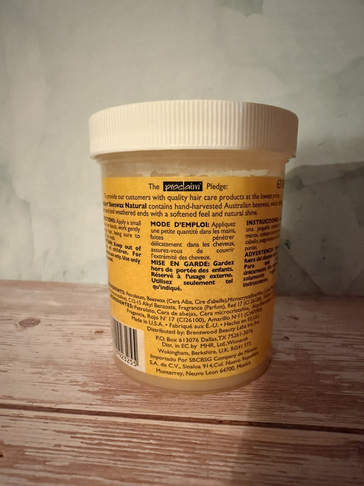 Proclaim Natural Beeswax Made In USA, For Weaves, Braids, Dreads 6oz (631095)