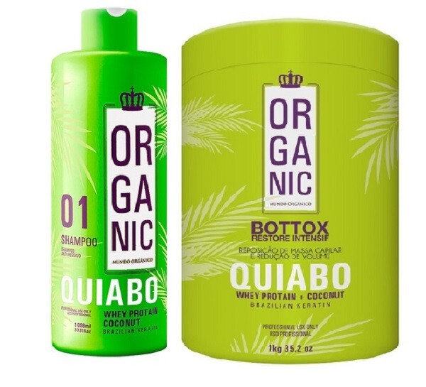 Treatment Keratin Btx Capilar Quiabo Fioperfeitto 1000g + Shampoo 1 liter