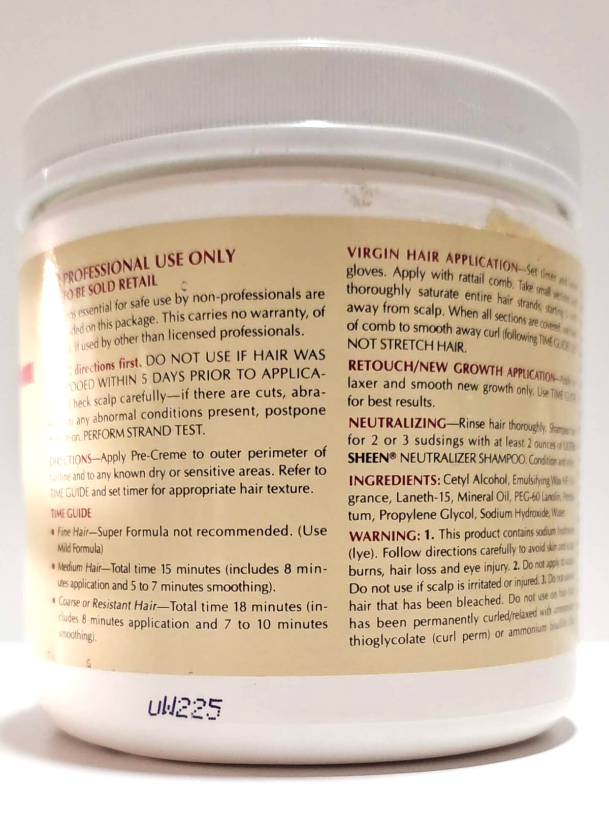 Ultra Sheen – No Base Creme Relaxer SUPER – 15 oz (DSC)(VTG)