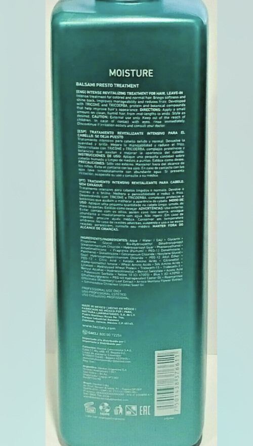 TEC ITALY HAIR DIMENSION BALSAMI PRESTO TREATMENT FOR HAIR LEAVE -IN 1 LITER