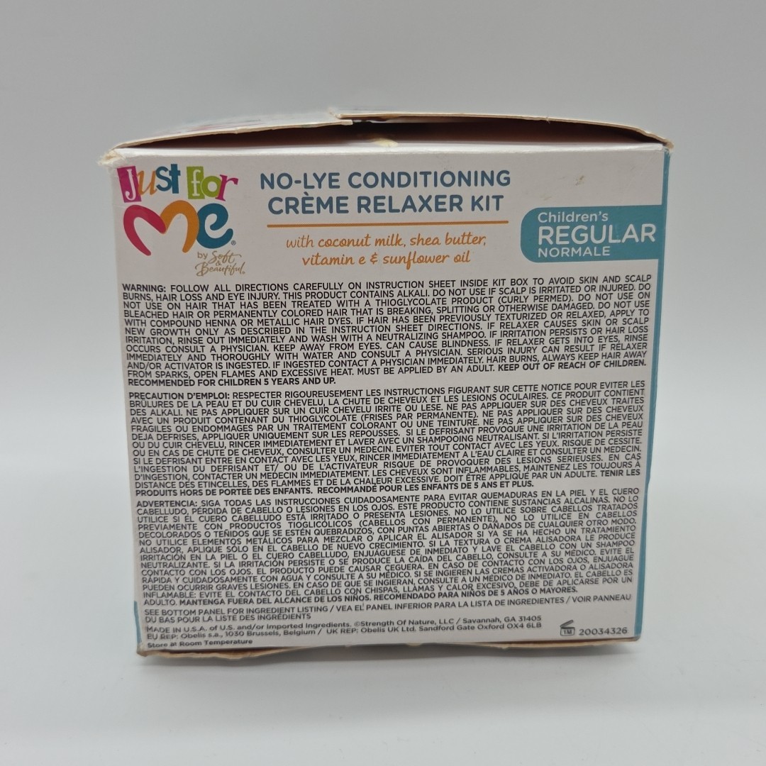Lot Of 2 Just For Me No Lye Conditioner Creme Relaxer Kit Children’s Regular