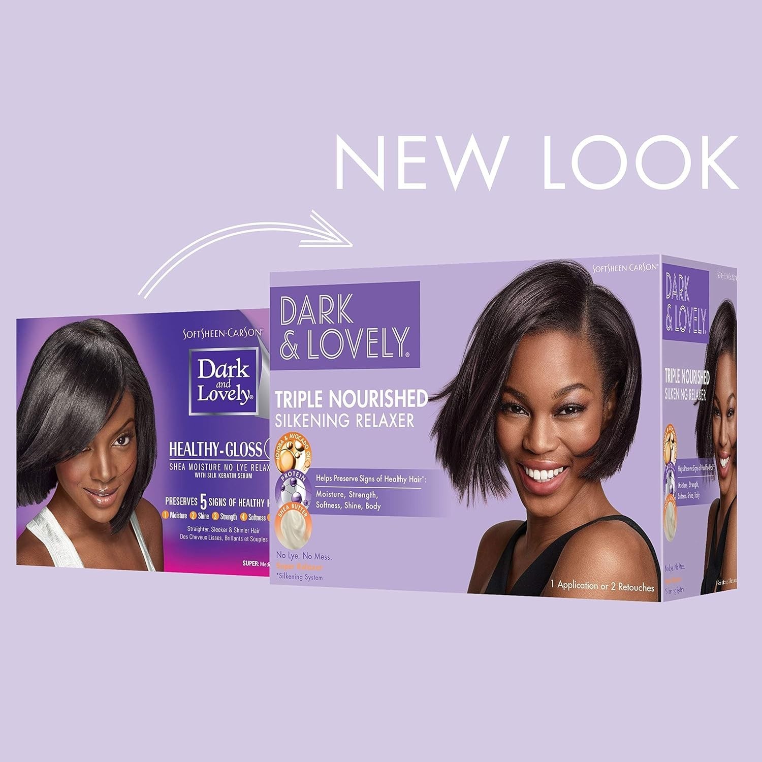 Carson Dark and Lovely Healthy Gloss No-Lye Relaxer Shea Butter Pack of 2