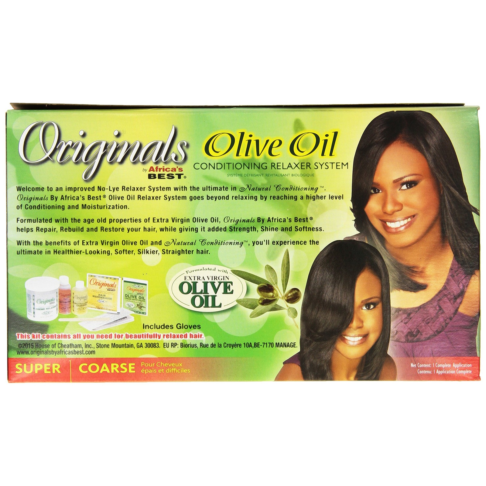 Originals by Africa’s Best Olive Oil Hair Relaxer Kit, No lye Super / Coarse Sys
