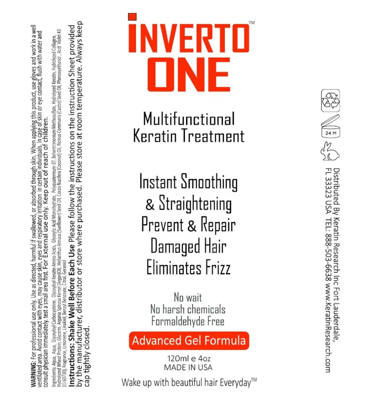INVERTO ONE Formaldehyde-Free Keratin Hair Treatment for Curly Hair
