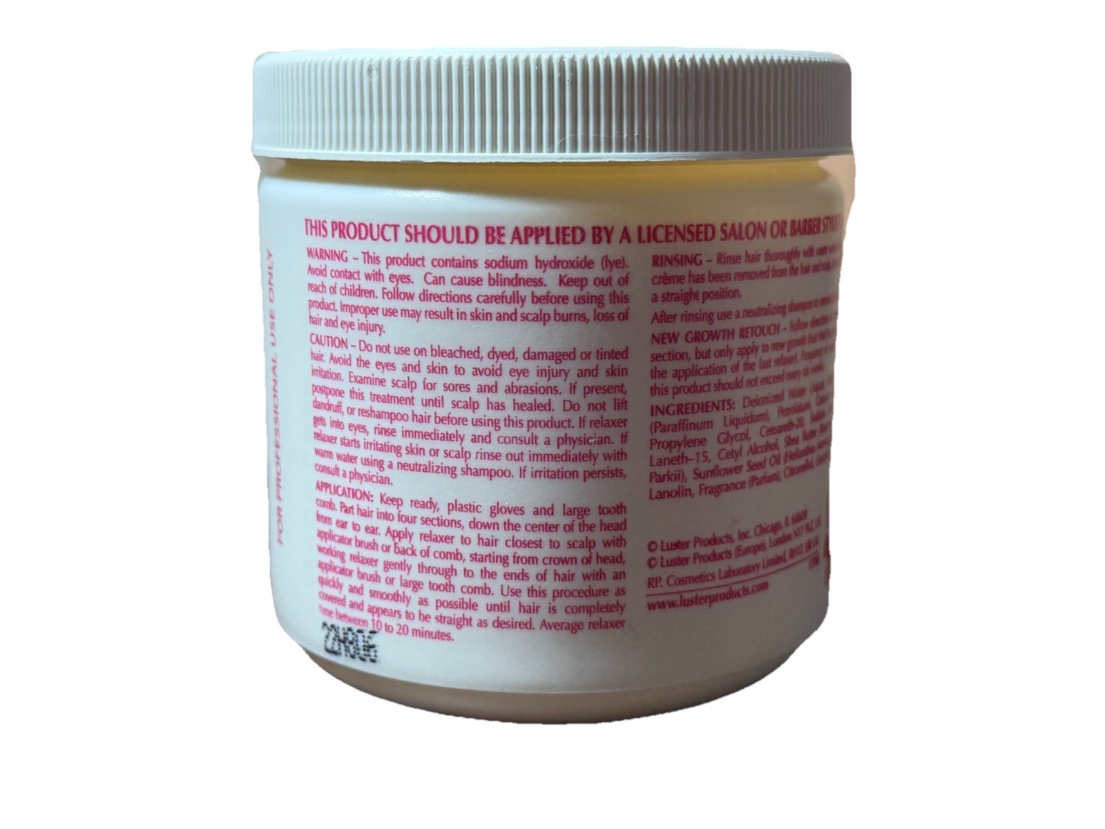 Lusters PCJ Creme Relaxer Pressing Comb in the Jar No.1 – 15oz
