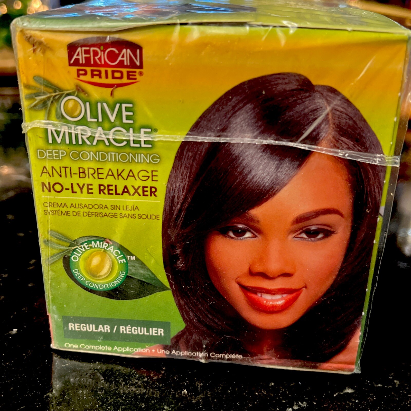 African Pride Olive Miracle Deep Conditioning No Lye Relaxer~Regular~1 Kit~1/27~