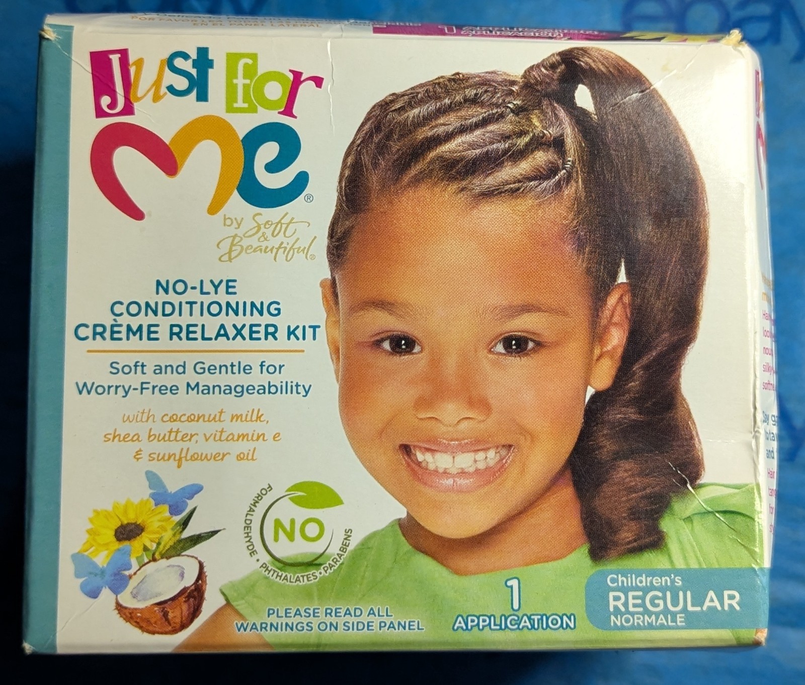 Just For Me No-Lye Regular Conditioning Crème Relaxer Kit 1 Application New