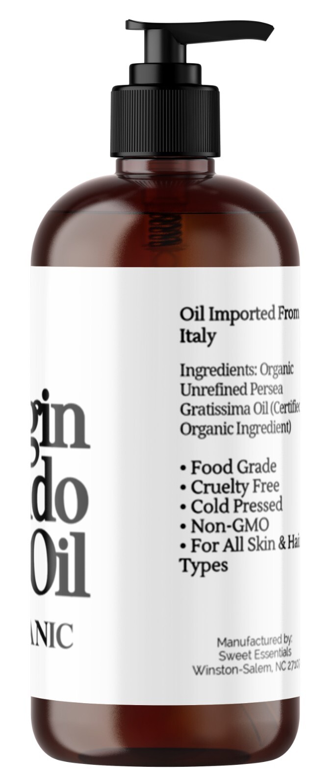 Organic Unrefined Avocado Oil | 16oz | Imported From Italy | 100% Pure