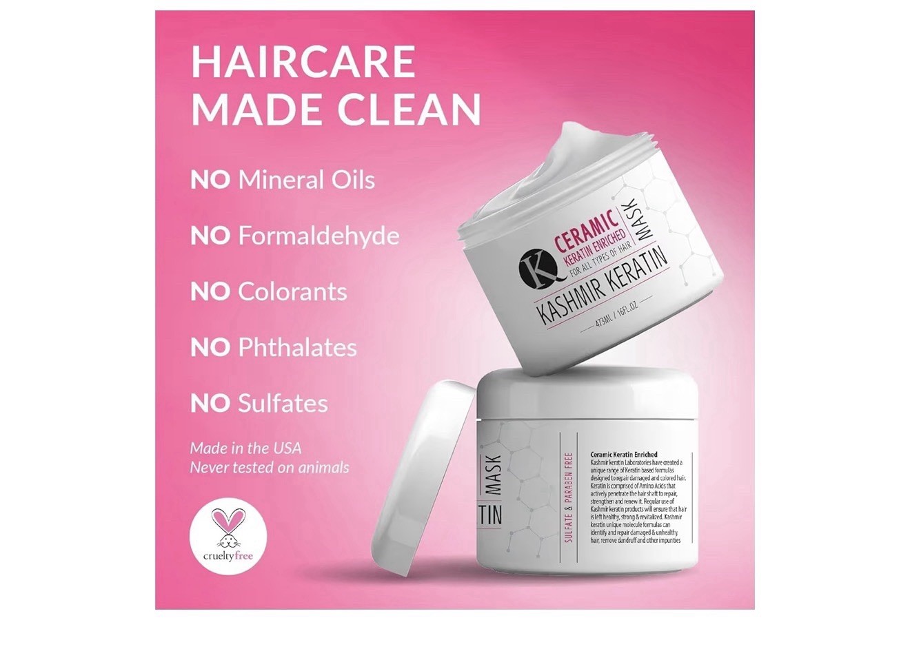 Kashmir Keratin hair mask Ceramic Mask For All Types of Hair 16 fl.oz