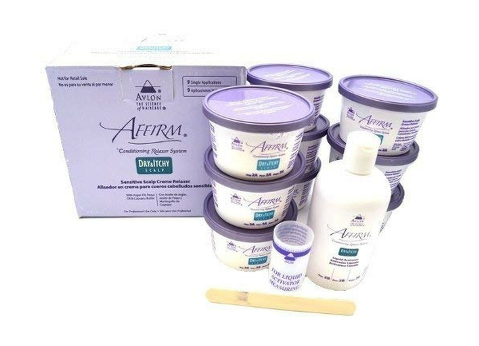 Avlon Affirm Dry and Itchy Scalp Sensitive Scalp Formula Relaxer, 12 Piece Set