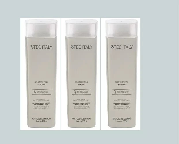 Tec Italy Scultore Fine Liquid Hair Gel for Sculpt & Define Curls -300 ml 3Pack