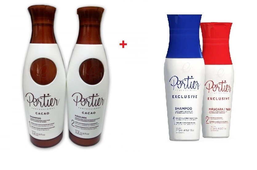 Treatment Keratin PORTIER CACAO 2 X 1 LITER + Portier EXCLUSIVE 2 X 250ML