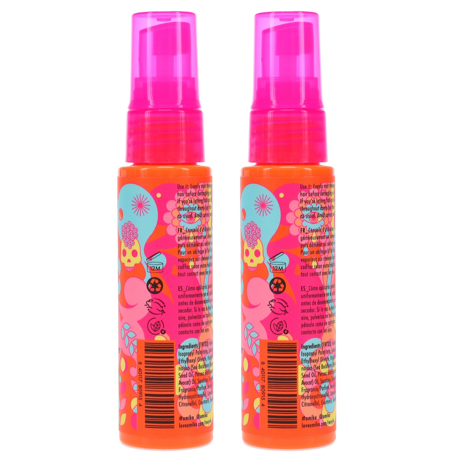 Amika The Wizard Silicone-Free Detangling Primer 1 oz 2 Pack