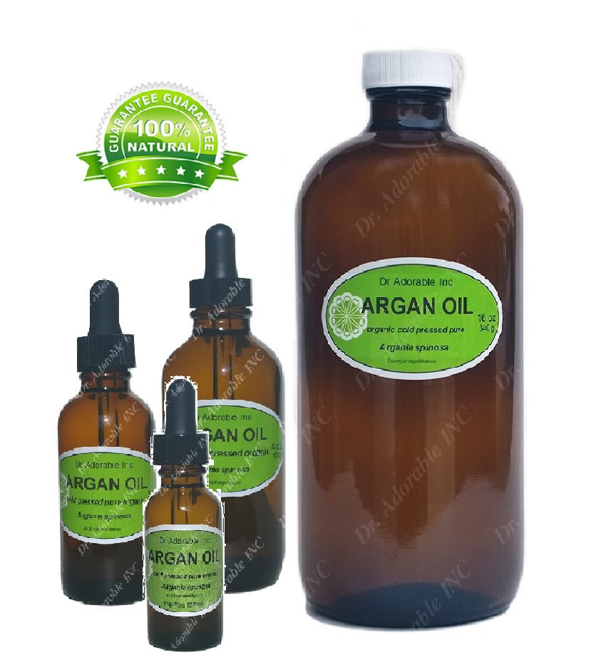 Glass Bottles 100% Pure Organic ARGAN OIL Moroccan for Face Hair Body and Nails