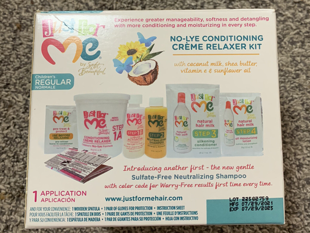 Just For Me No-Lye Conditioning Creme Relaxer Kit For Fine & Medium Texture Hair