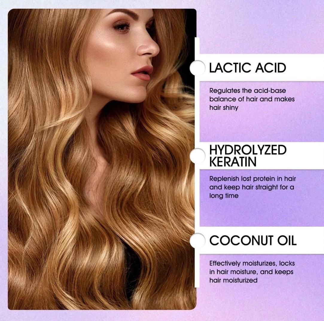 Liss Protein Correcting Cream 8.82 oz. Hair Straightener With Brush Sealed
