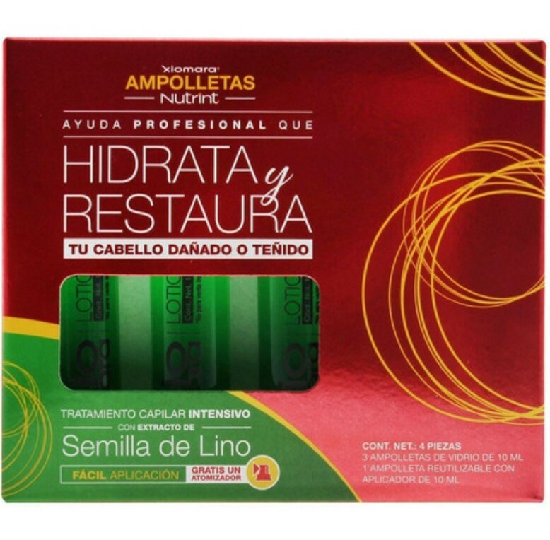 4 Hair Ampoules Ampolletas 10ml each Xiomara Nutrint 4 Pz.