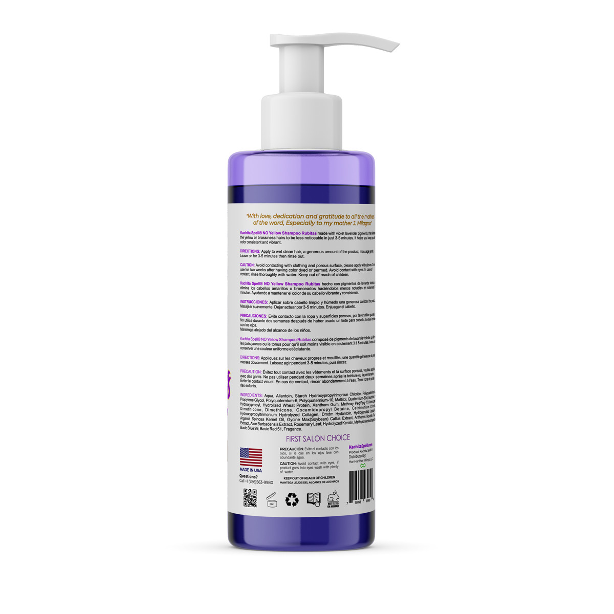 Blonde Dry & Damaged Hair Repair KIT HairBotox Purple Treatment Kachita Spell